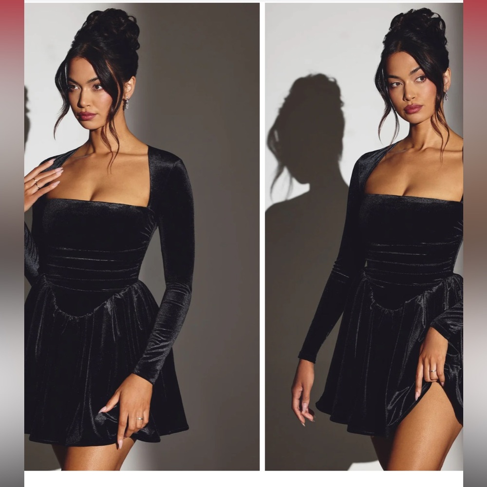 Oh Polly Elegant Black Long Sleeve Dress - Picture 2 of 9